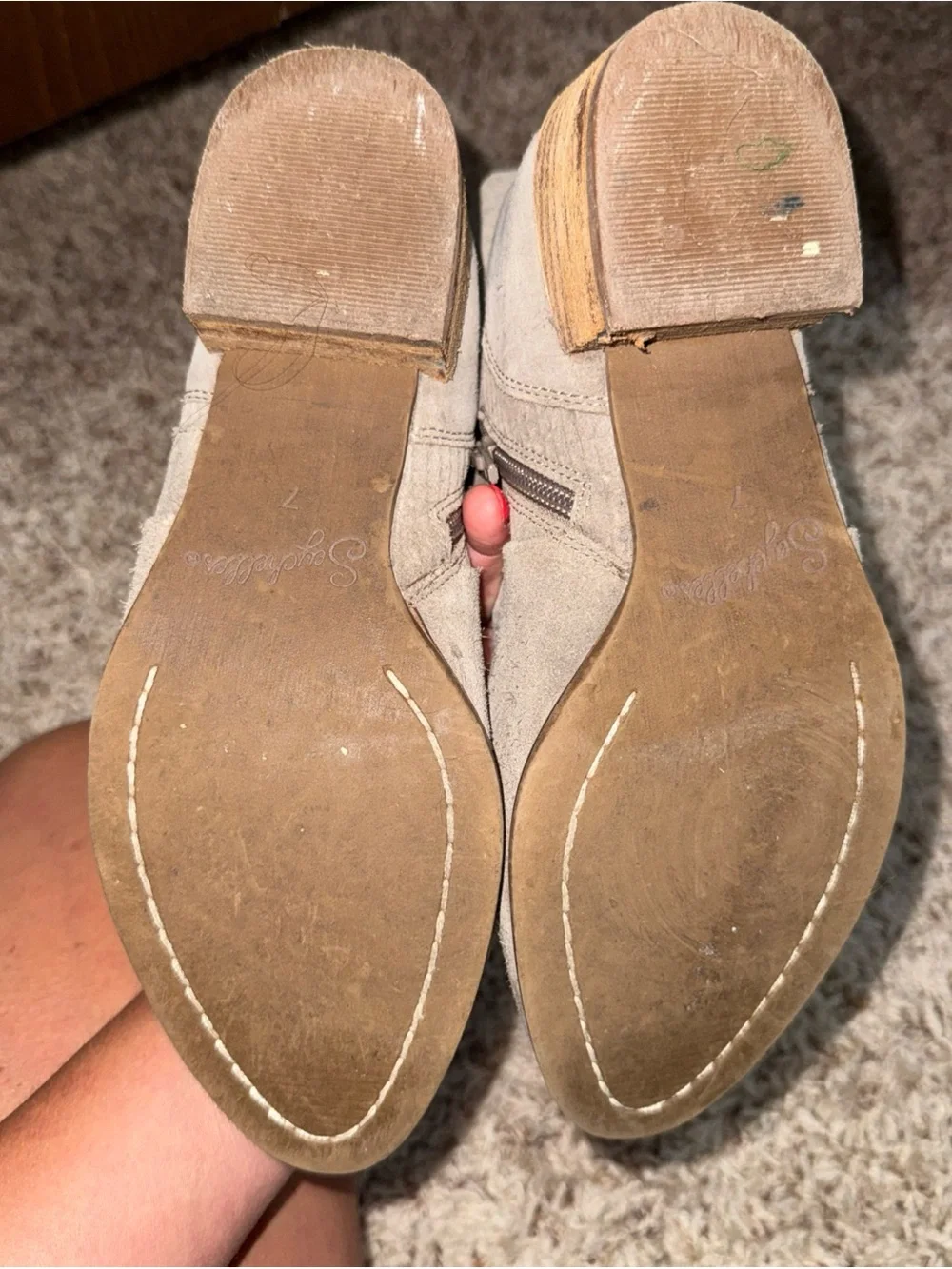 Seychelles Suede Taupe Ankle Booties with Fold-Over Detail